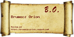 Brumecz Orion névjegykártya